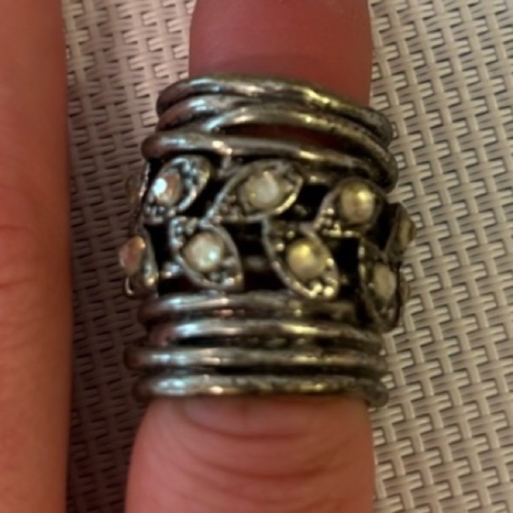 Elegant Silver Women's Ring big stone costume jewelry fancy party travel sexy